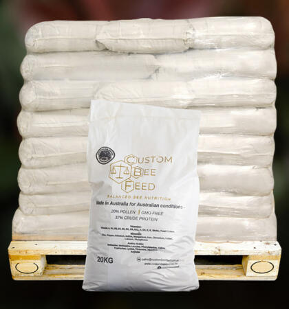 Custom Bee Feed - premium Australian honey bee feed 20kg bag pallet